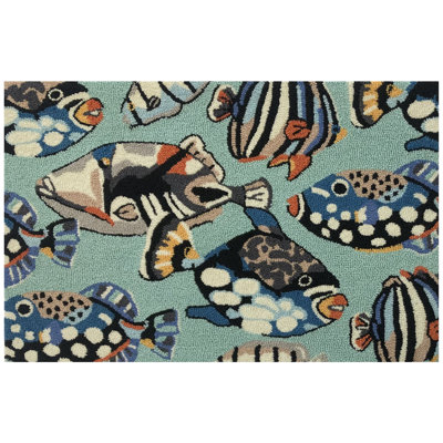 Motif de lancer de poisson turquoise_26492