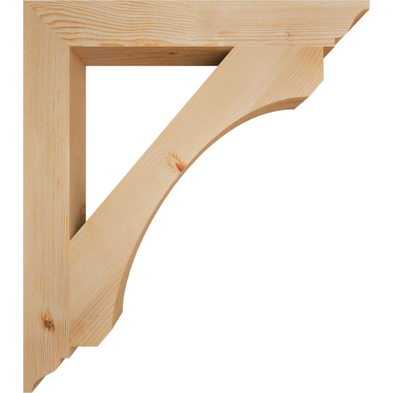 Support en bois rustique traditionnel BKTLEC01, Douglas (lisse), H 34 po x l 3,5 po x P 30 po