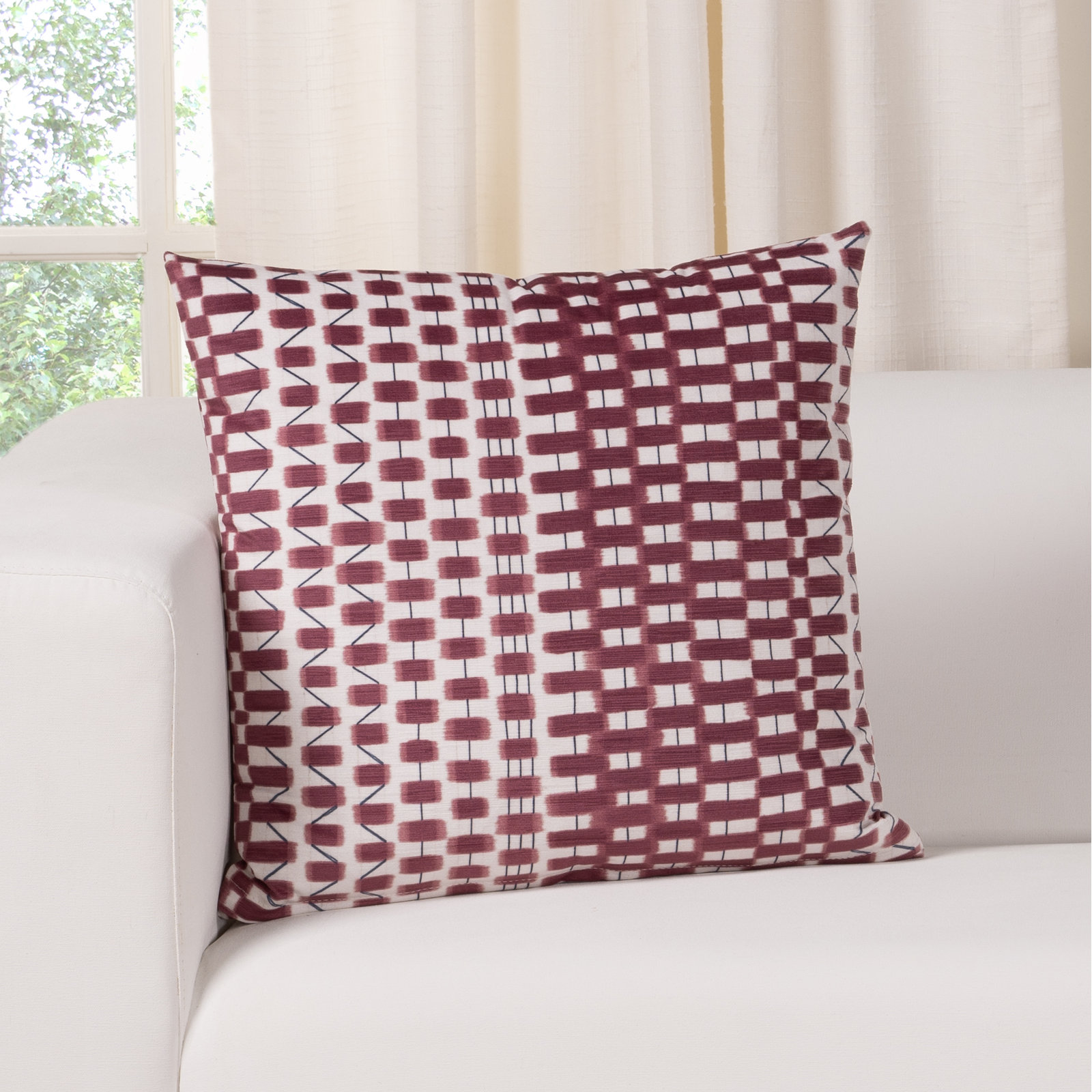 Oakden Throw Pillow, Red, Polyester, Square 18"