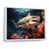 White Floater Framed