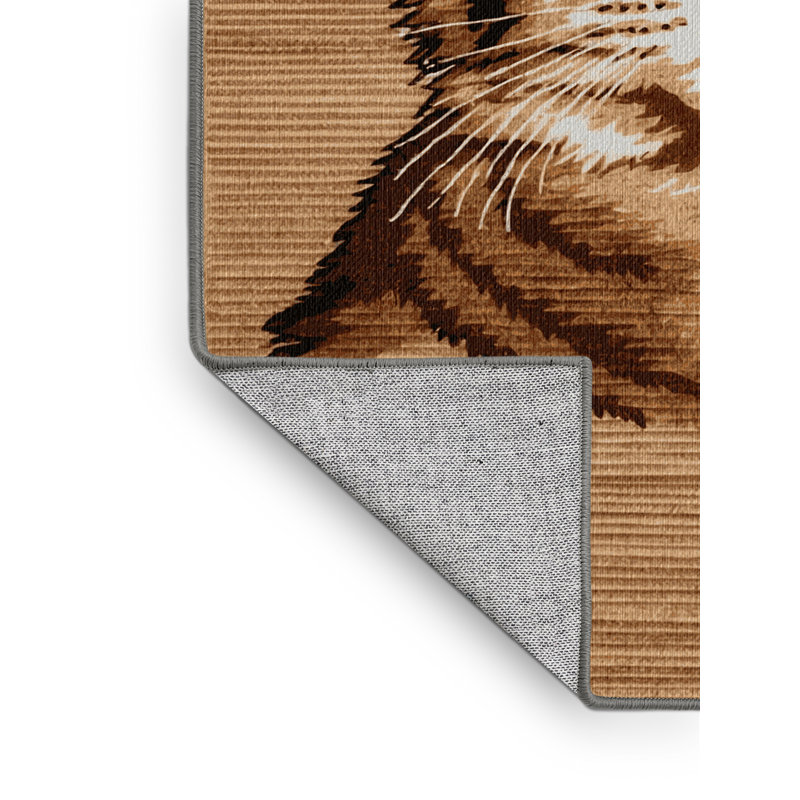  Tapis asiatique lavable à poils longs, Carré 6 pi