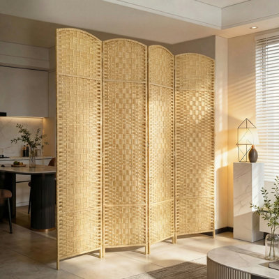 Sharod 106.3'' W x 70.9'' H 6 - Panel Solid Wood Folding Room Divider