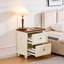Table de chevet Mid-Century moderne avec station de charge et trou de sortie et 2 tiroirs-1397166243