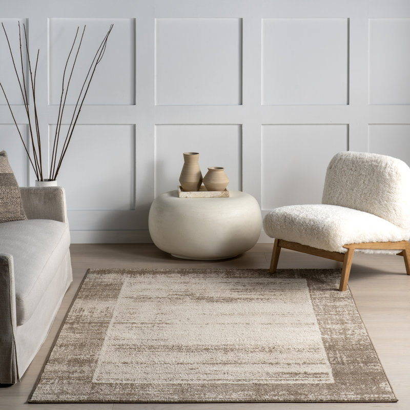 Tapis à bordure rétro Suleman, Rectangle 10 pi x 14 pi