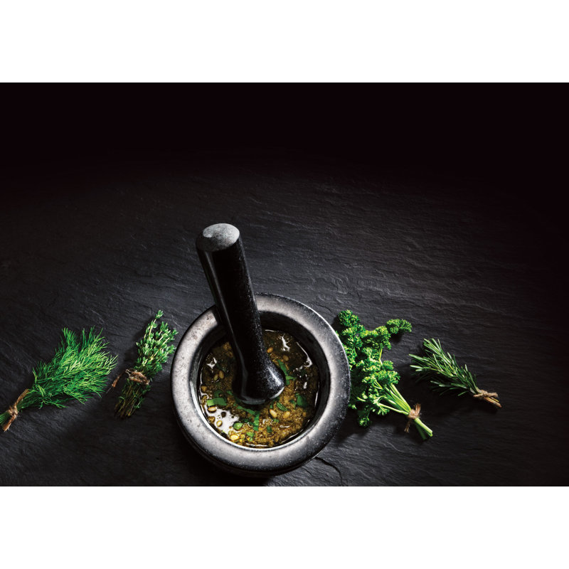 Black Granite 5.5-Inch Mortar and Pestle Set