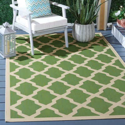 Tapis intérieur / extérieur vert / bleu Bordeaux