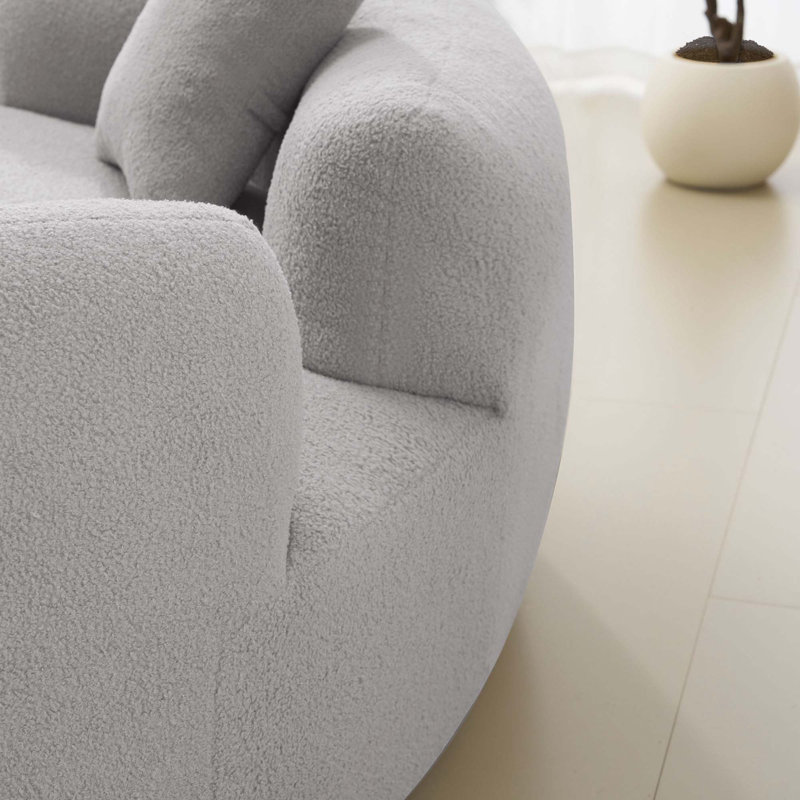 Causeuse courbée 66,93 pouces à compression complète, tissu en velours de peluche, canapé compact sans assemblage pour petits espaces et appartements, capacité de 350 lb