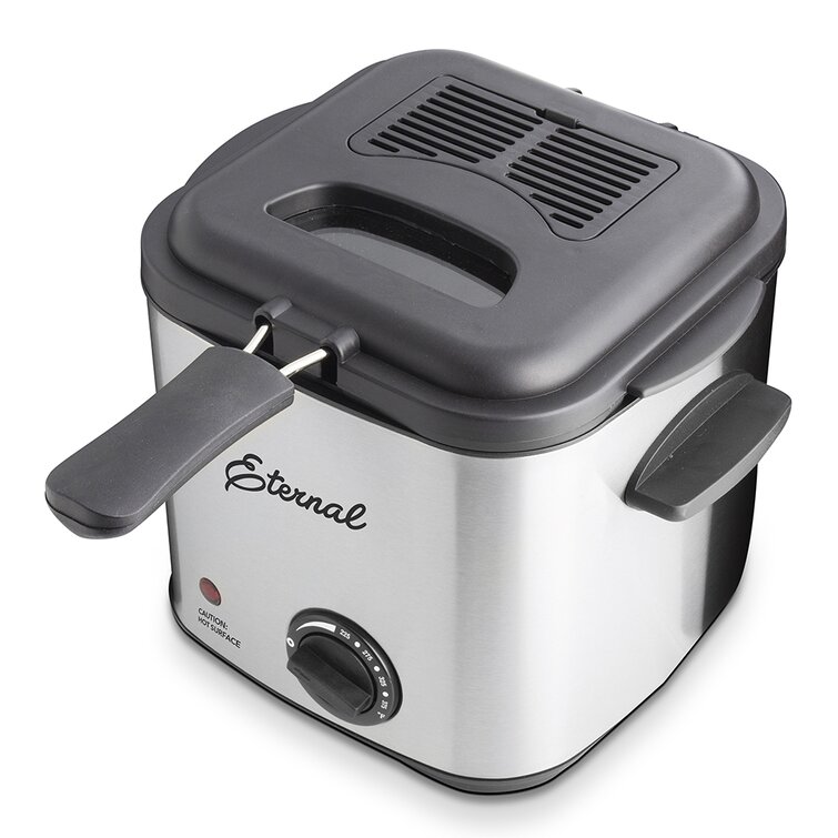 Deep Fryer Fry Daddy w Basket Stainless Steel Electric Countertop Large  Capacity