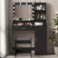 Bureau de coiffeuse moderne avec miroir et lumière Sleek & Chic Modern-1997247928