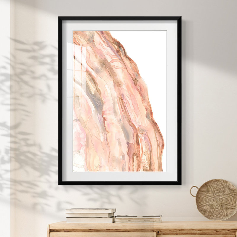 Quartz rose I - impression encadrée, H 28,5 po x l 20,5 po, Noir