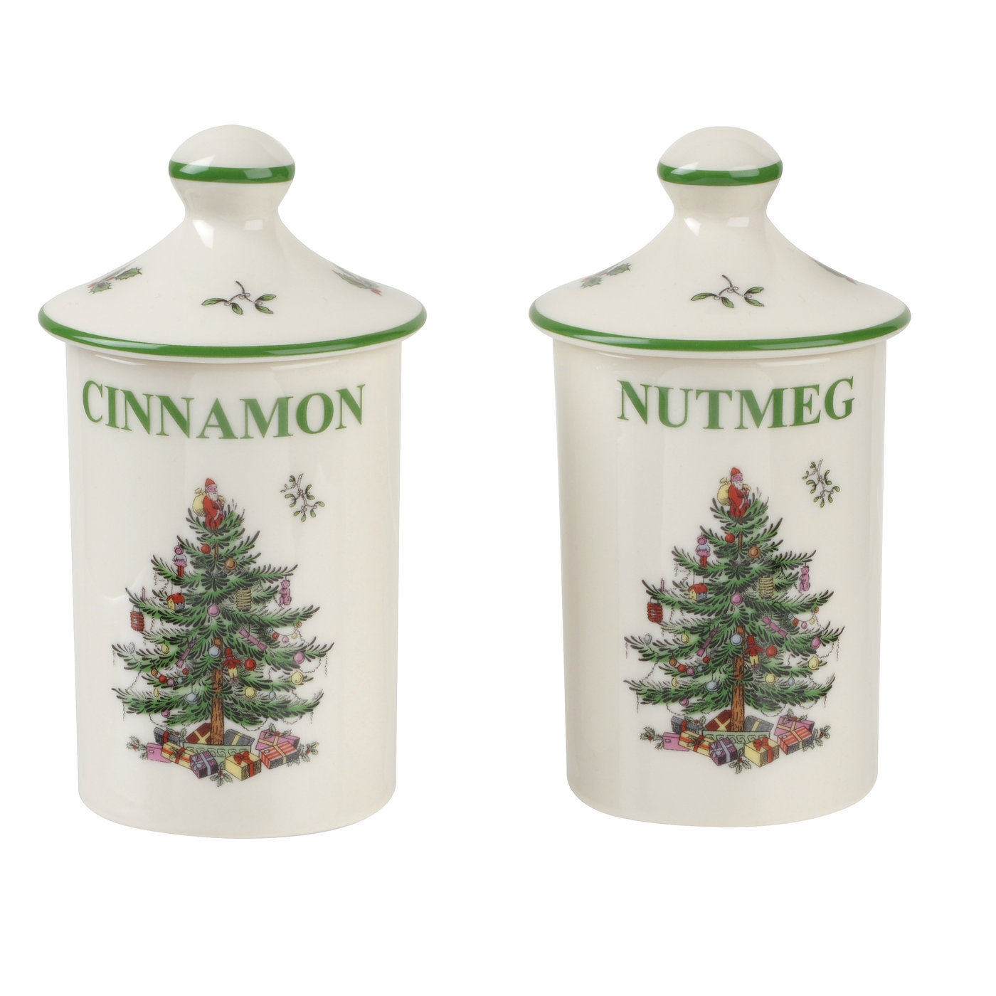 Christmas Tree 2 Piece Spice Jars Set