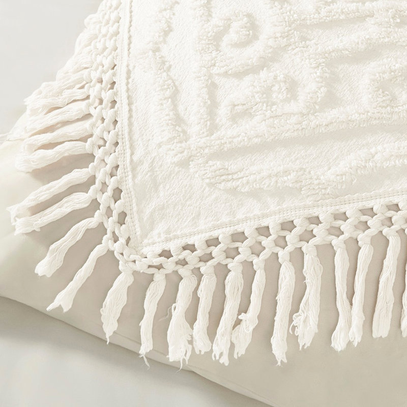 Literie en chenille de coton - Couvre-lit médaillon double / grand chic chic, Édredon grand