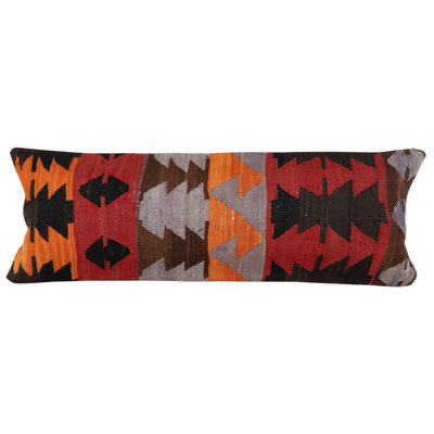 Housse de coussin kilim 12 po x 36 po tissée à la main. Taie d'oreiller rétro. Oreiller en dentelle turque. Oreiller traditionnel. Housse de coussin lombaire
