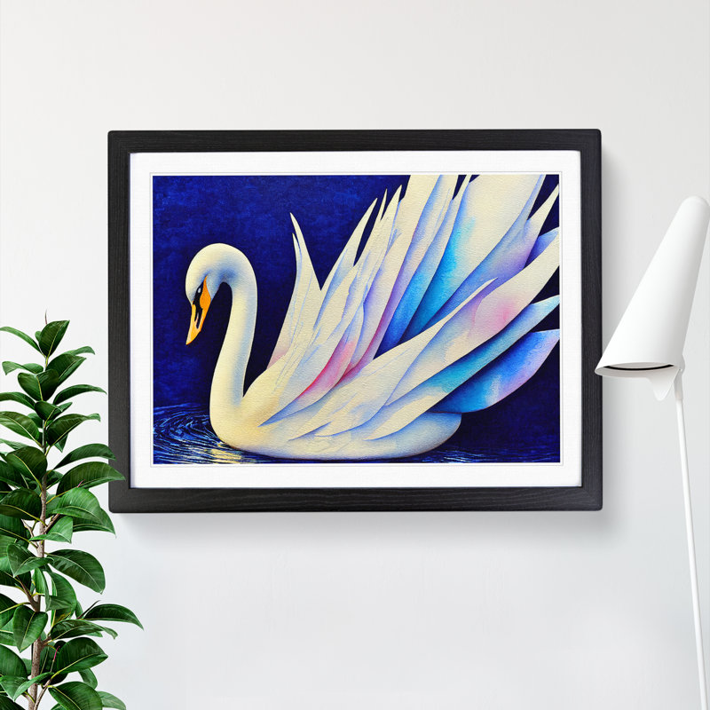Magical Swan Vol.1 - Framed Print, Black, 46cm H x 64cm W x 2cm D