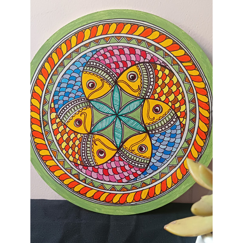 Groupe de poissons | Acrylique sur panneau en bois aggloméré | Par Rina Patwa