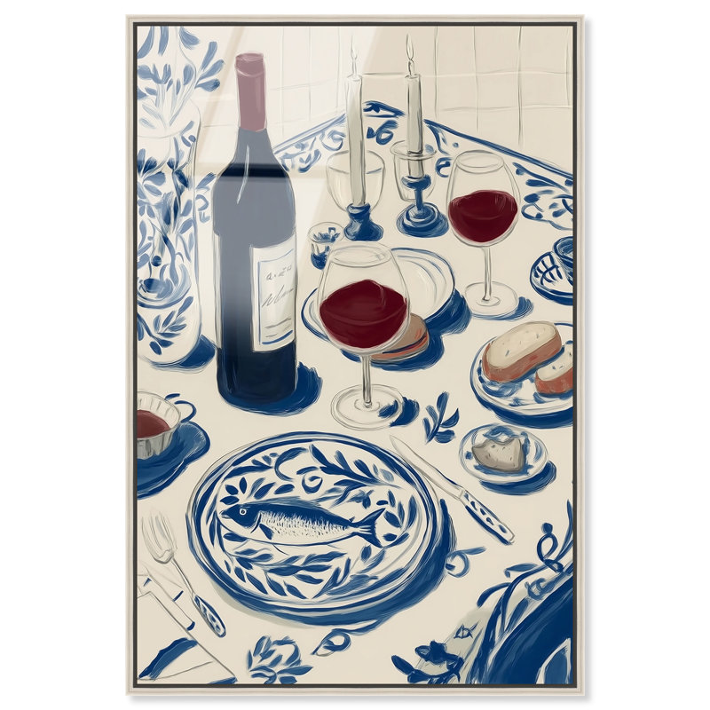 Décoration murale encadrée «Dinner II» par Art Remedy, cadre argenté, 16 x 24, H 25 po x l 17 po, Cadre argenté