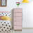 Sorbus Narrow 5 Drawers Nightstand with Steel Frame, Wood Top, & Fabric Bins-1273151244