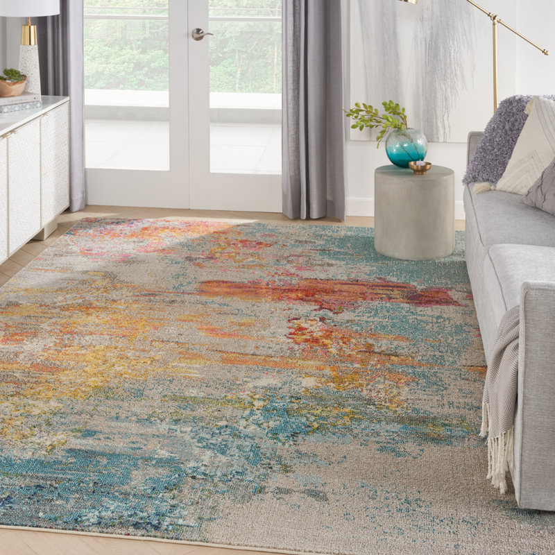Adrihana Machine Woven Abstract Area Rug, Rectangle 7'10" x 10'6"