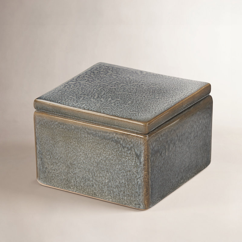 Decorative Stoneware Box Md, Blue