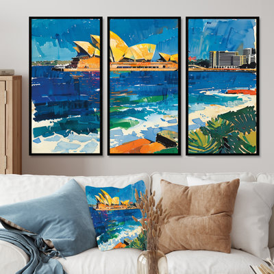 Pop Art Australia Sydney Opera House Landmark I - Australia Wall Decor Set