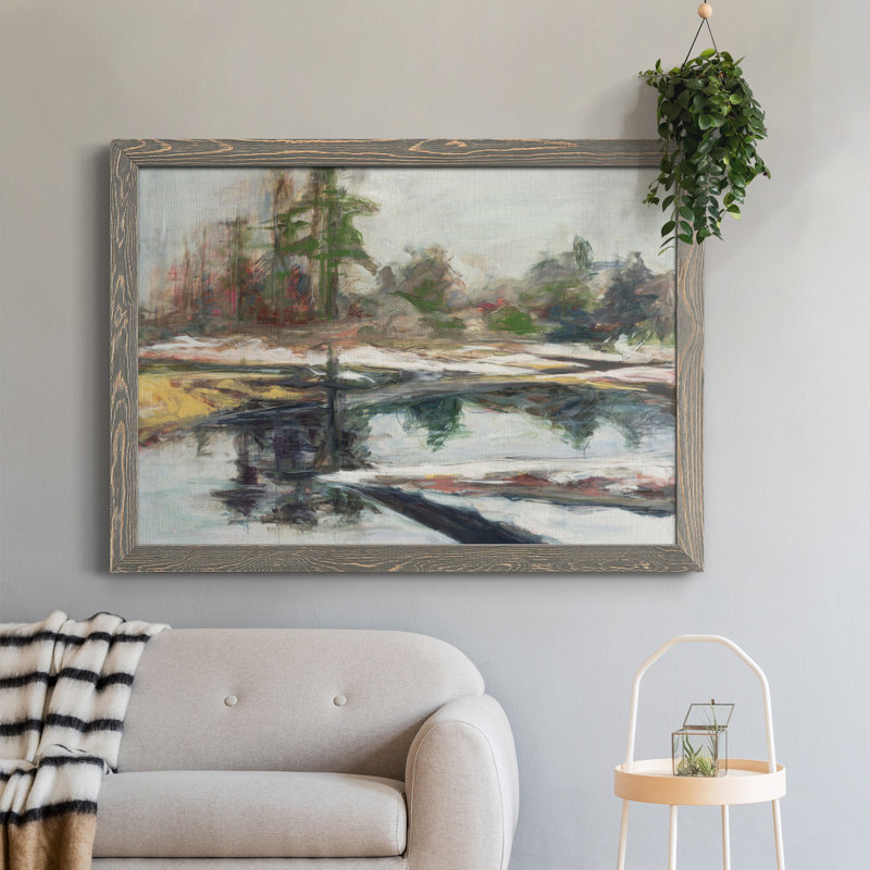 " QUIET REFLECTION ", Grey Framed, 23" H x 32" W x 1" D