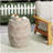 Outdoor/Indoor Lightweight Concrete Side Table,Travertine Finish
