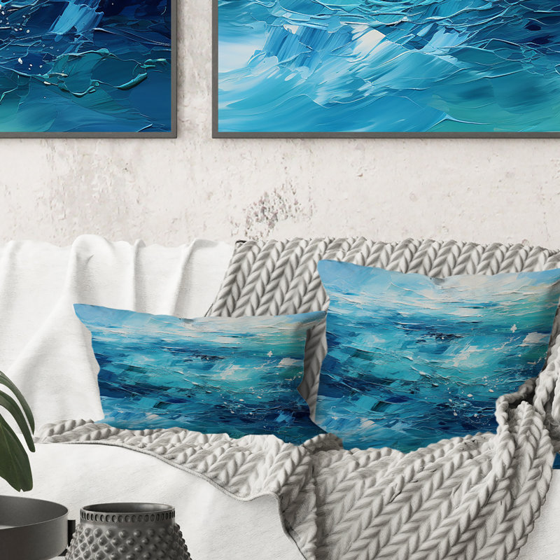 Coussin Cerulean Seascape I - Abstract Landscape