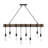 Eleesia 8-Light Dimmable Wood and Metal Linear Pendant
