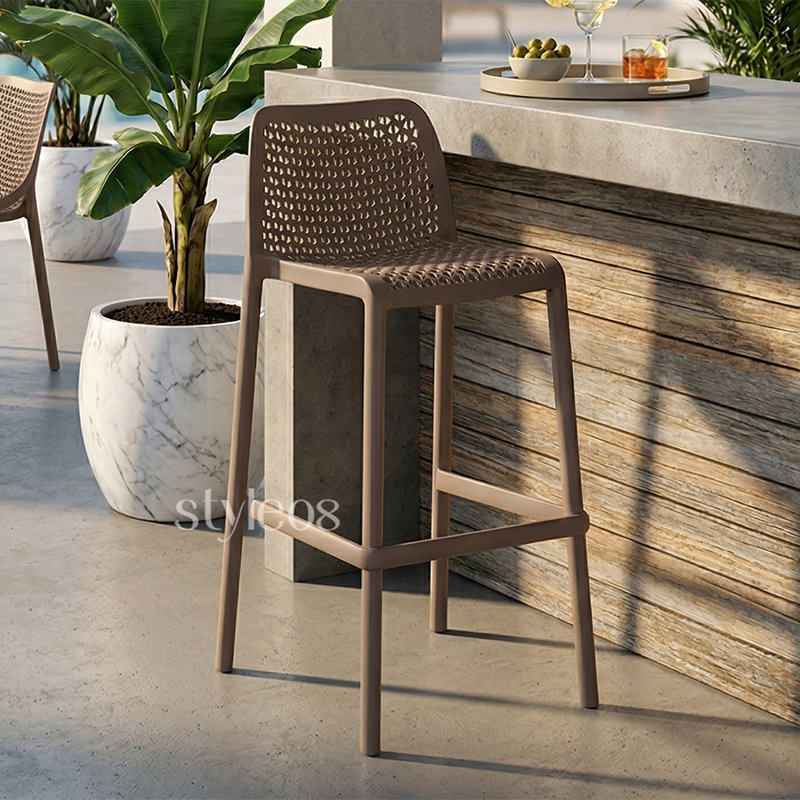 Outdoor Stool, 4, Taupe