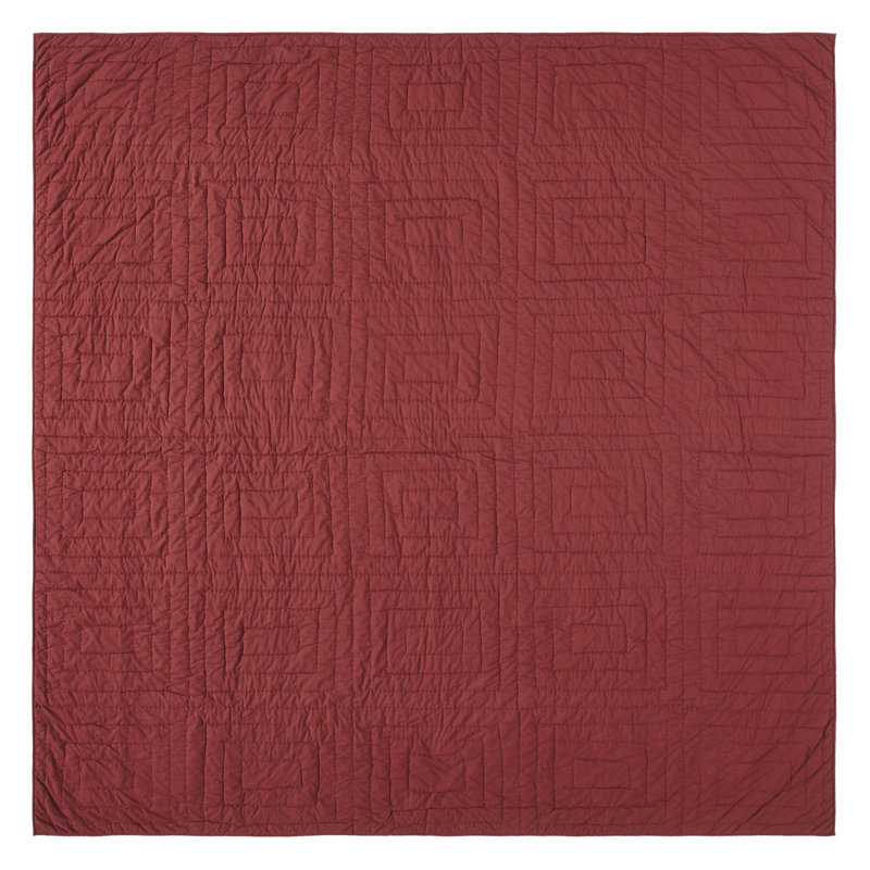 Queen Black and Burgundy Cotton Reversible Quilt