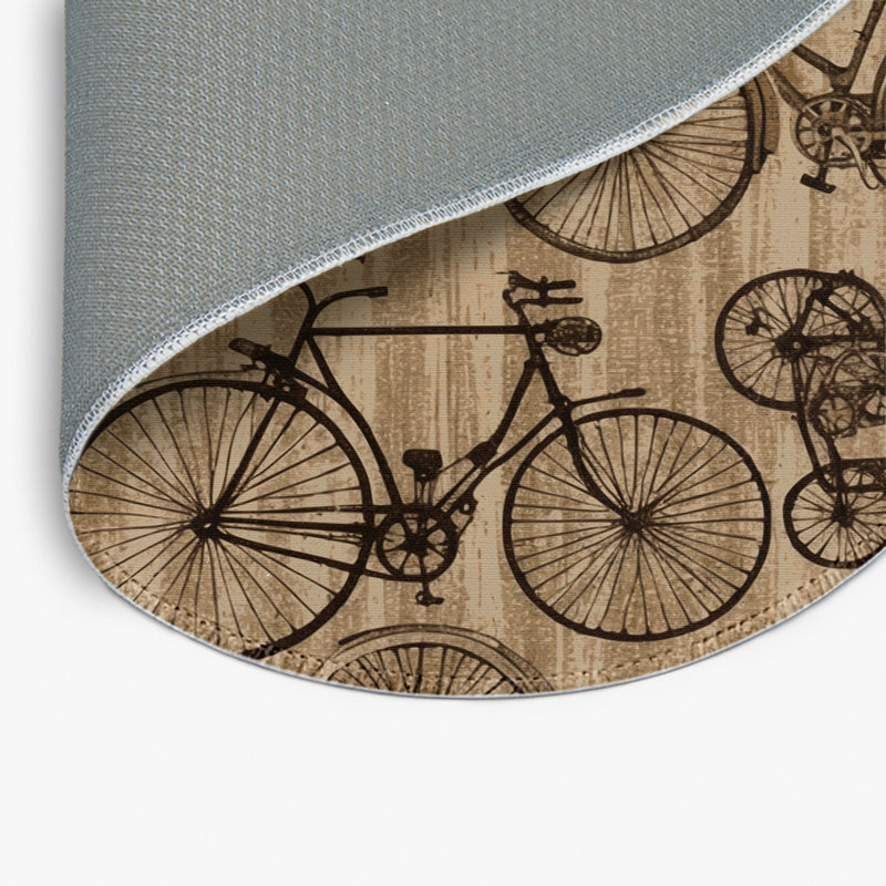 Tapis intérieur et extérieur beige Transport, Rond 5 pi