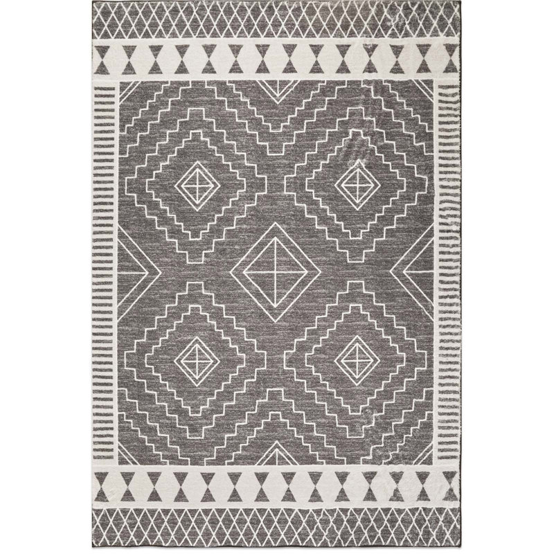 Imitation Cashmere Geometric Carpet, Rectangle 5' x 8'