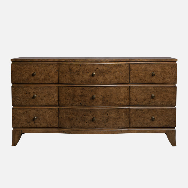 Commode de chambre 9 tiroirs Burl Oak, Brun