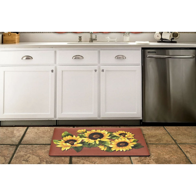 Nawrocki Floral Anti-Fatigue Kitchen Mat