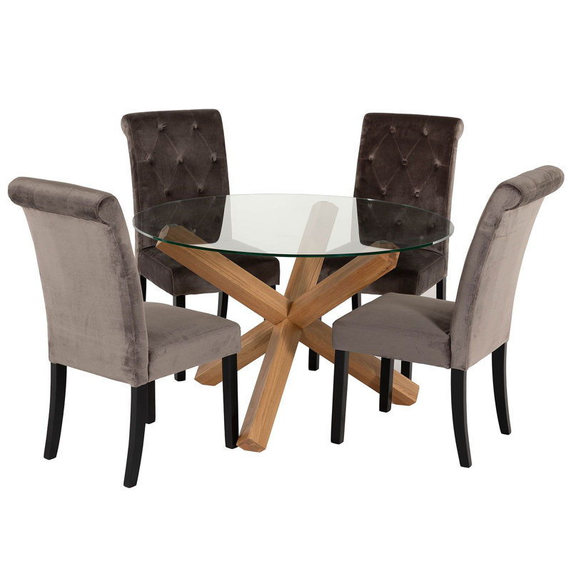 Elissa 4 - Person Dining Set, Black