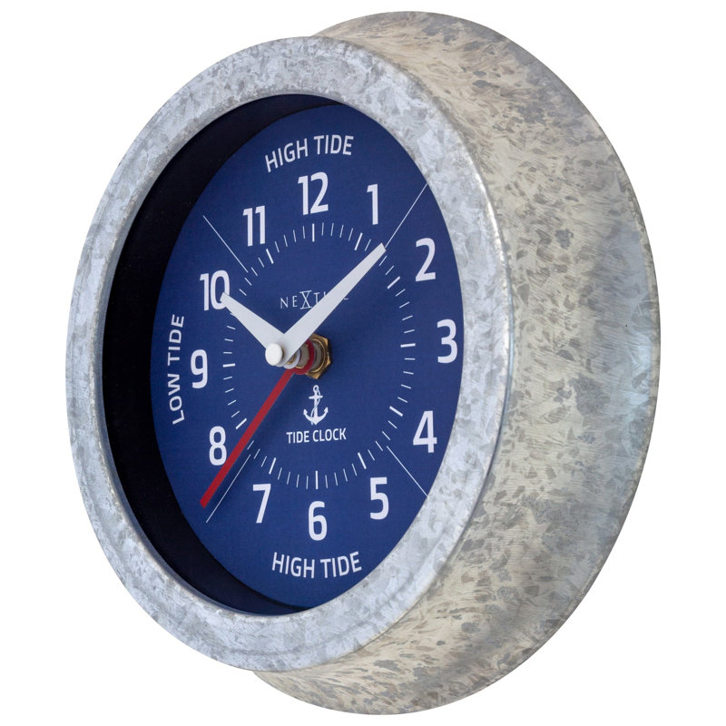 Metal Wall Clock, Silver/Blue