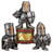 3 Piece Mini Medieval Crusader Knights Figurine Set