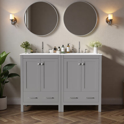 Meuble-lavabo 48 po avec lavabo encastré intégré