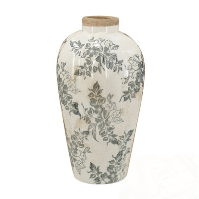 Ceramic Accent Degraff with Floral Design