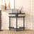 Half Moon Design End Table with Sliding Rattan Door
