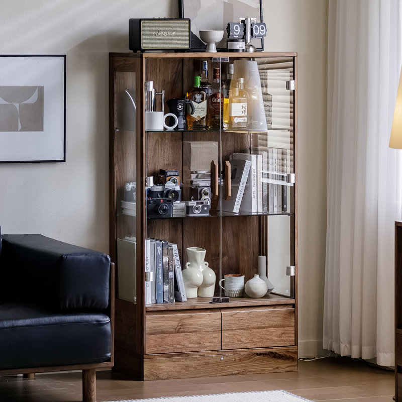 Nut brown Solid  Wood Display Cases