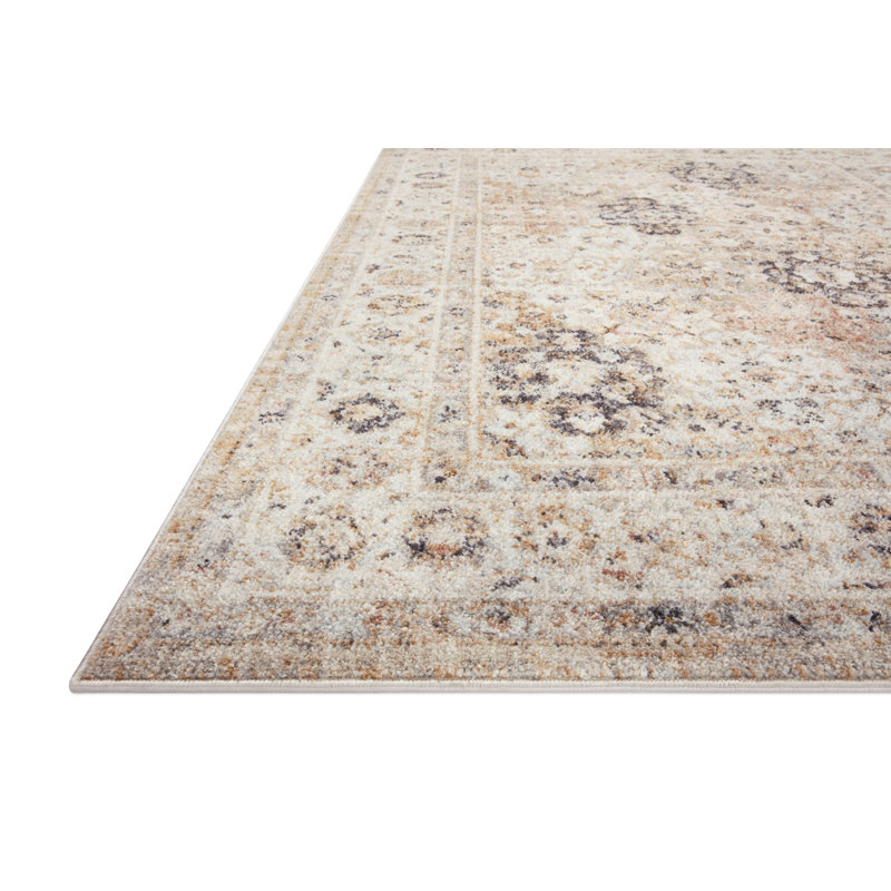 Monroe Oriental Machine Made Power Loomed Polypropylene Area Rug in Beige, Runner 2'6" x 7'9"