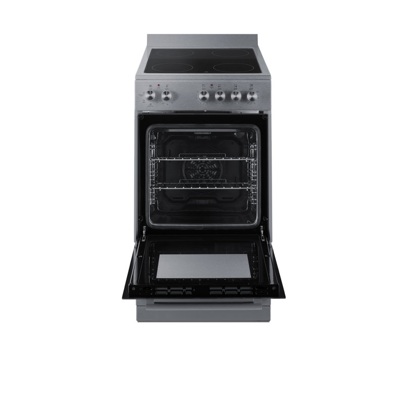 Summit Appliance 20" W Electric Smooth-Top Range, Black/Stainless Steel