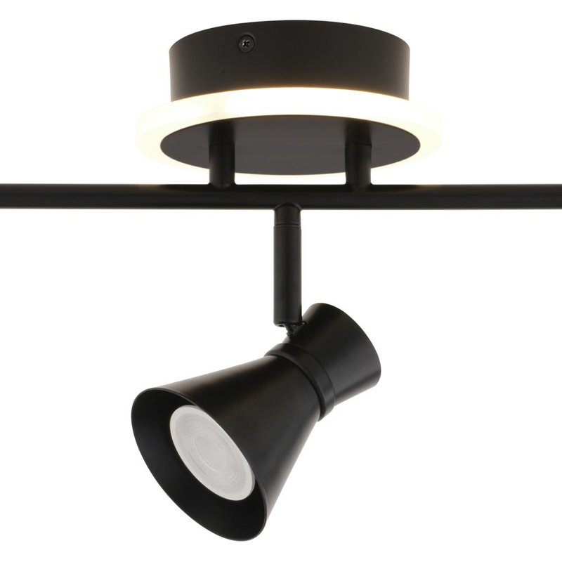3-Light Track Light with LED Night Light Matte Black