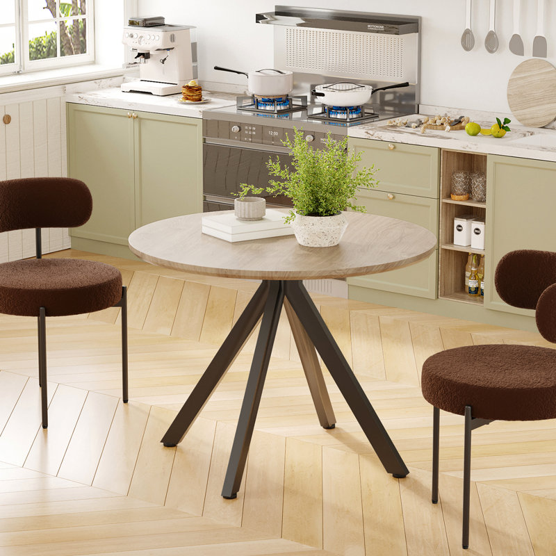 Table de salle à manger Saveta, L 39,37 po x L 39,37 po, Bois brun, Brun