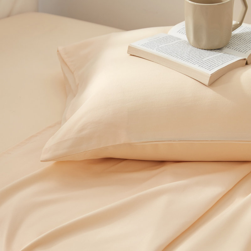 Double Brushed Microfiber Twin XL College Sheet Set, Shortbread