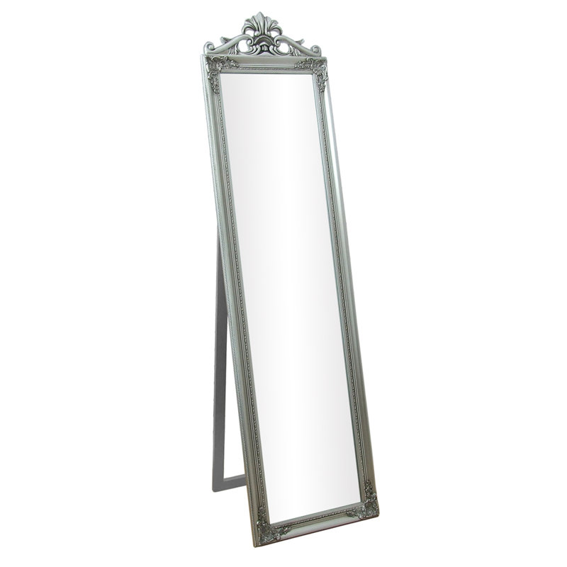 Cheval Mirror 45cm x 170cm, Silver