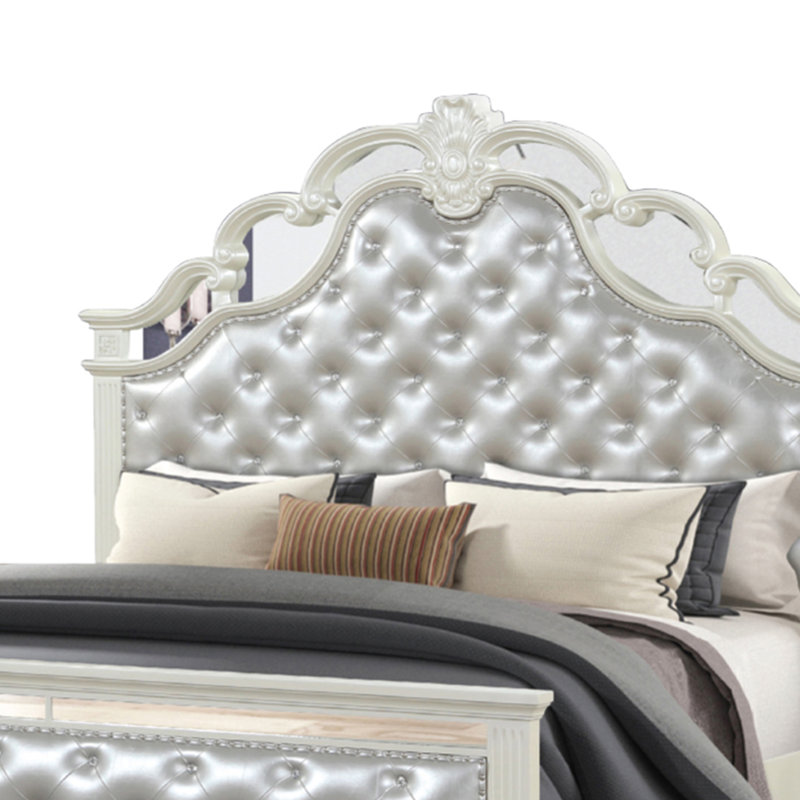 Dienna Upholstered Standard Bed, King, White
