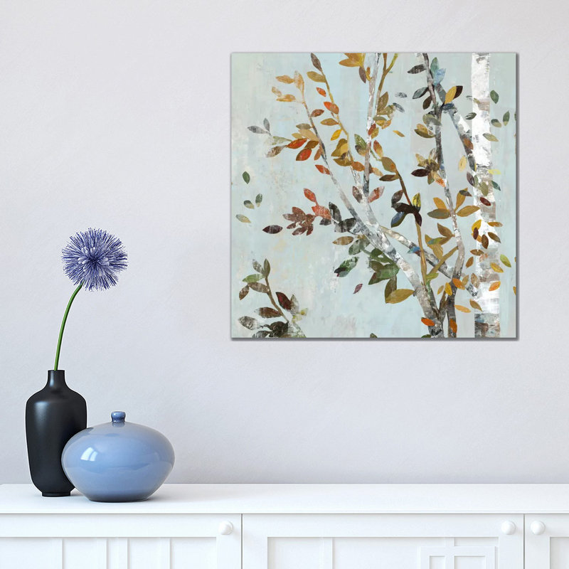 Birch With Leaves II by Allison Pearce - Painting on Canvas, 45.72 cm H x 45.72 cm W x 1.91 cm D, Wrapped Canvas