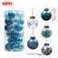 Ensemble de 30 boules de Noël en plastique incassables, boules décoratives d'arbre de Noël de 2,36 pouces, décorations de fêtes décoratives, bleu-1159256531